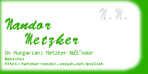 nandor metzker business card
